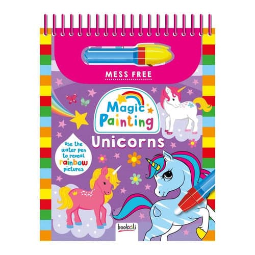 Cover of magic painting book: unicorns | magic water colouring | water painting book | unicorn coloring book | unicorn activity book